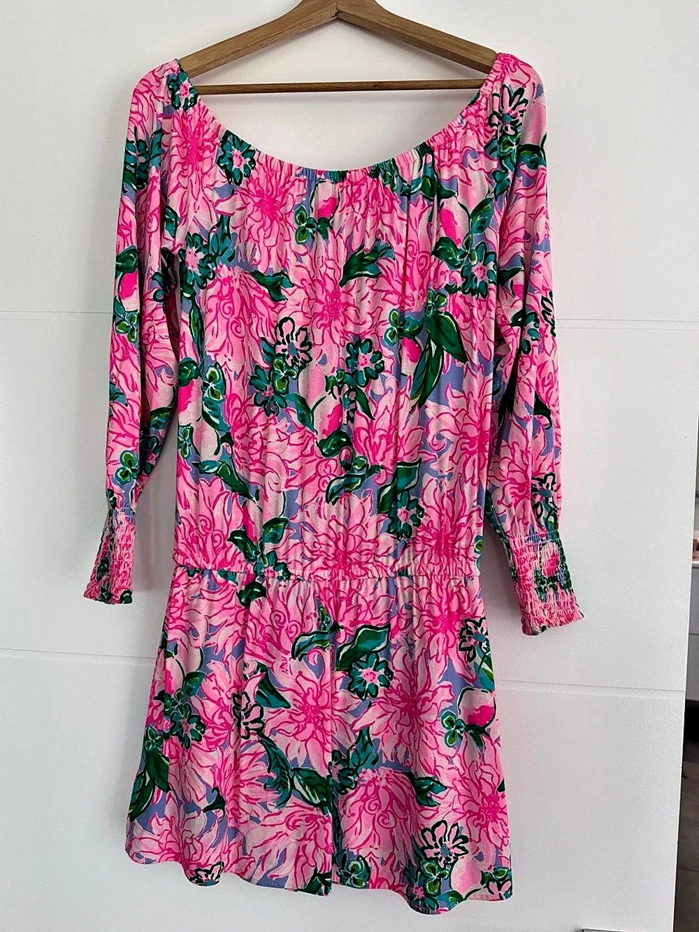 Lilly Pulitzer Lana Skort Romper Floral Mini Dress Pink & Green Small